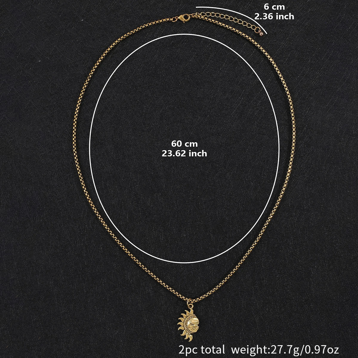 Sun and Moon Necklace Set