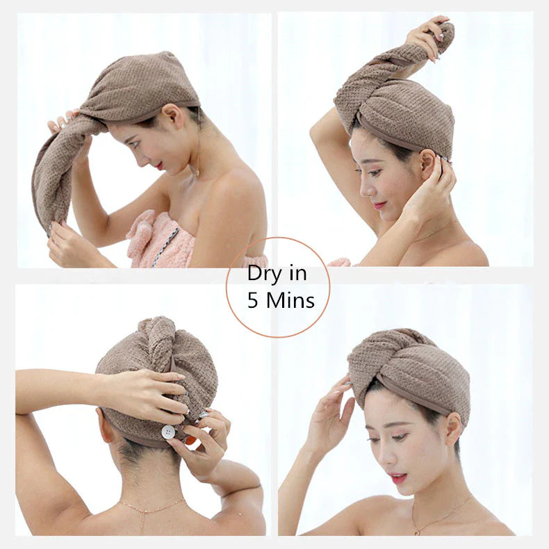 Microfiber Quick Hair Drying Cap Towel