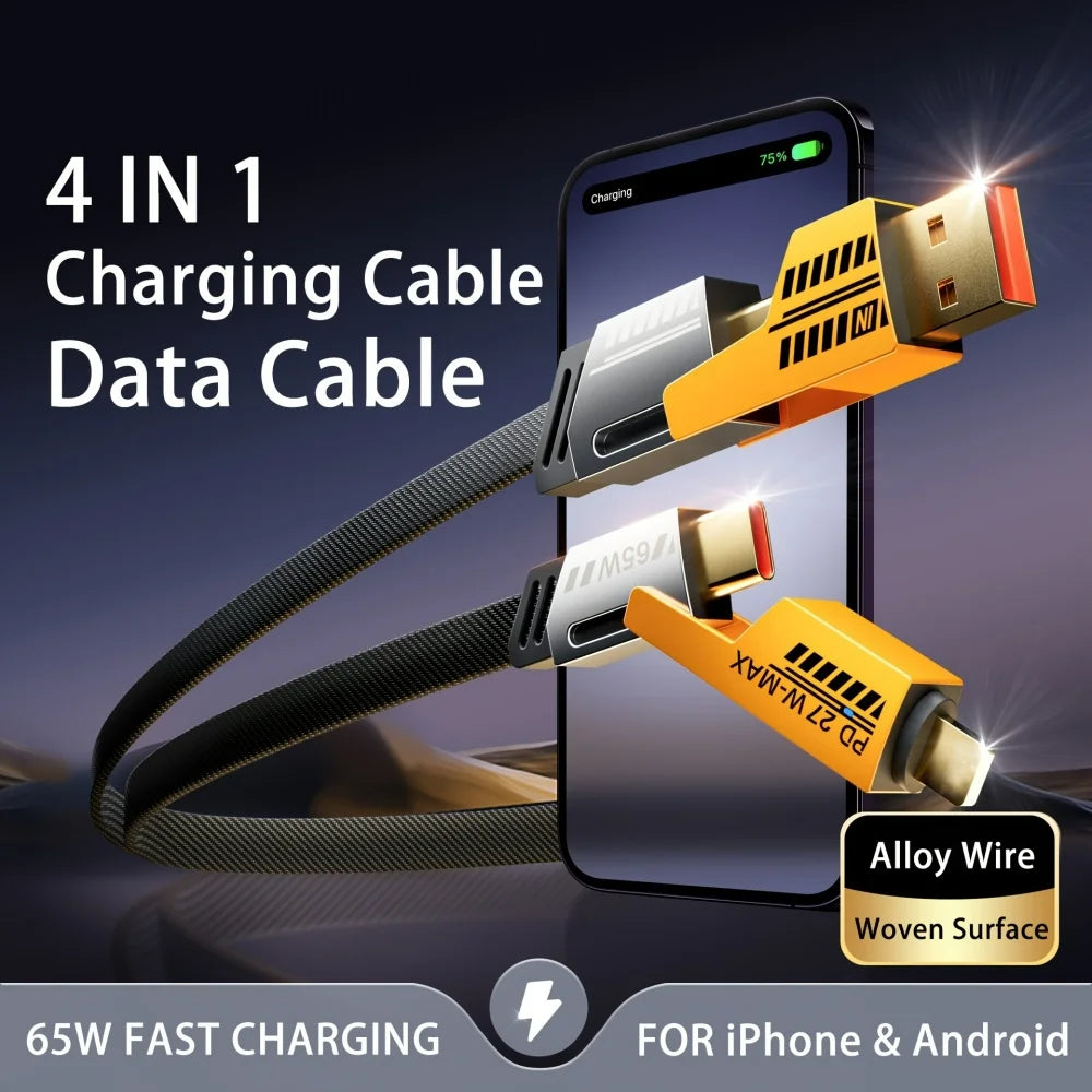 4 in 1 Charging Carbon Fiber Cable
