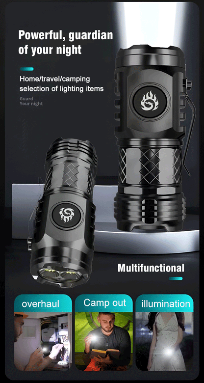 3 in 1 Thumb-Sized Flashlight Keychain + Powerbank