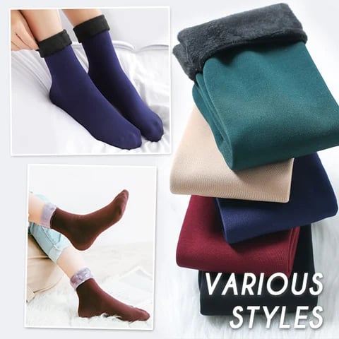 100% Cotton + Anti Smell Velvet Winter Thermal Socks