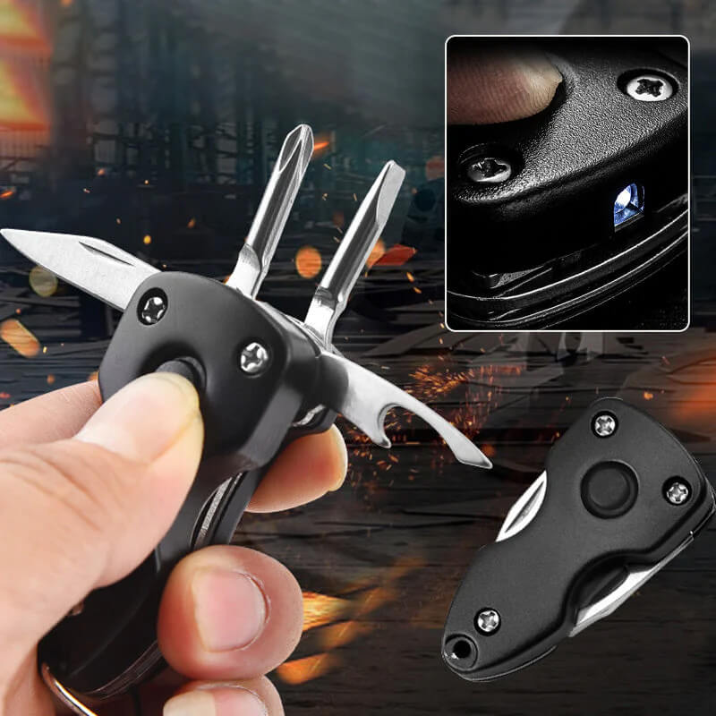5 in 1 with Keychain, Knife, Screwdriver, Bottle Opener, 3 Screwdrivers