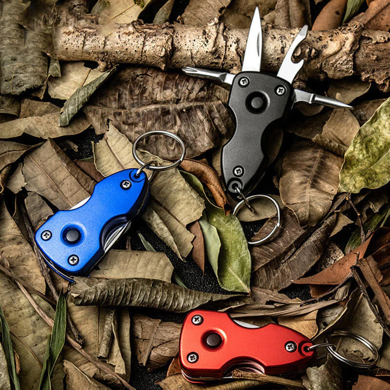 5 in 1 with Keychain, Knife, Screwdriver, Bottle Opener, 3 Screwdrivers