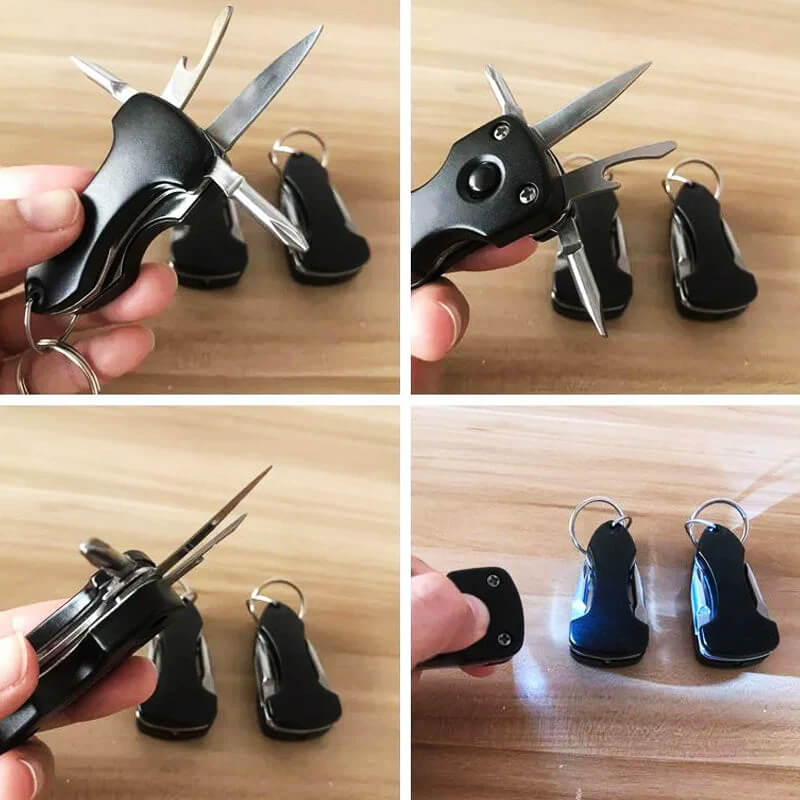 5 in 1 with Keychain, Knife, Screwdriver, Bottle Opener, 3 Screwdrivers