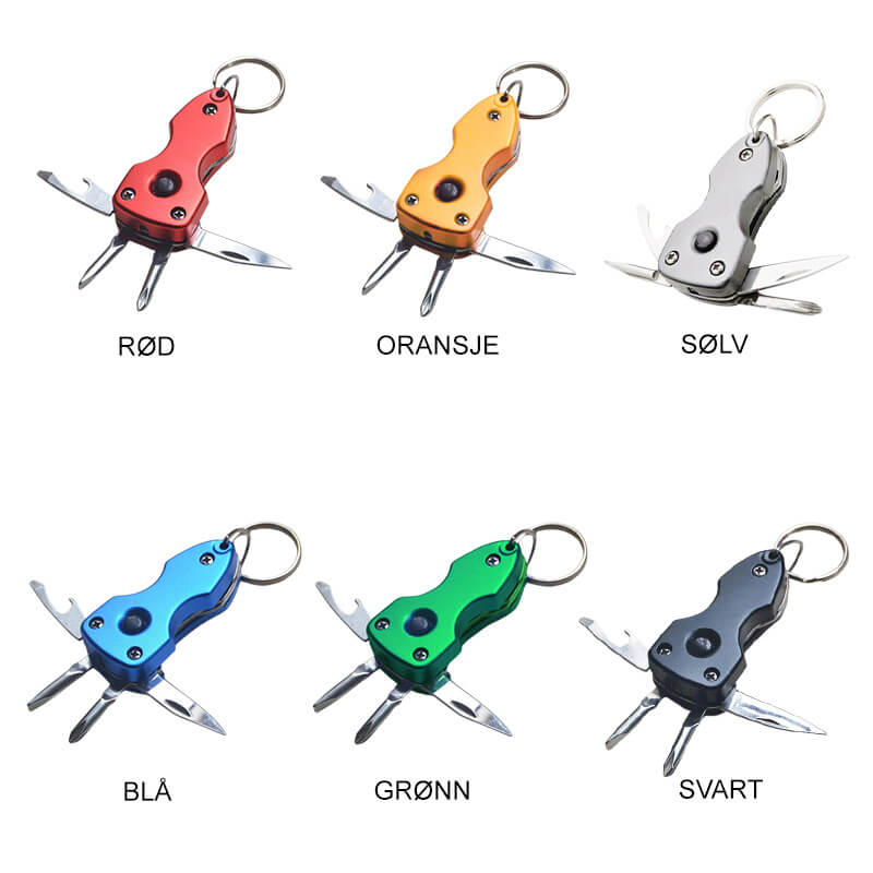 5 in 1 with Keychain, Knife, Screwdriver, Bottle Opener, 3 Screwdrivers