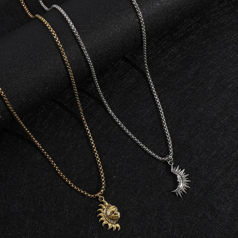Sun and Moon Necklace Set