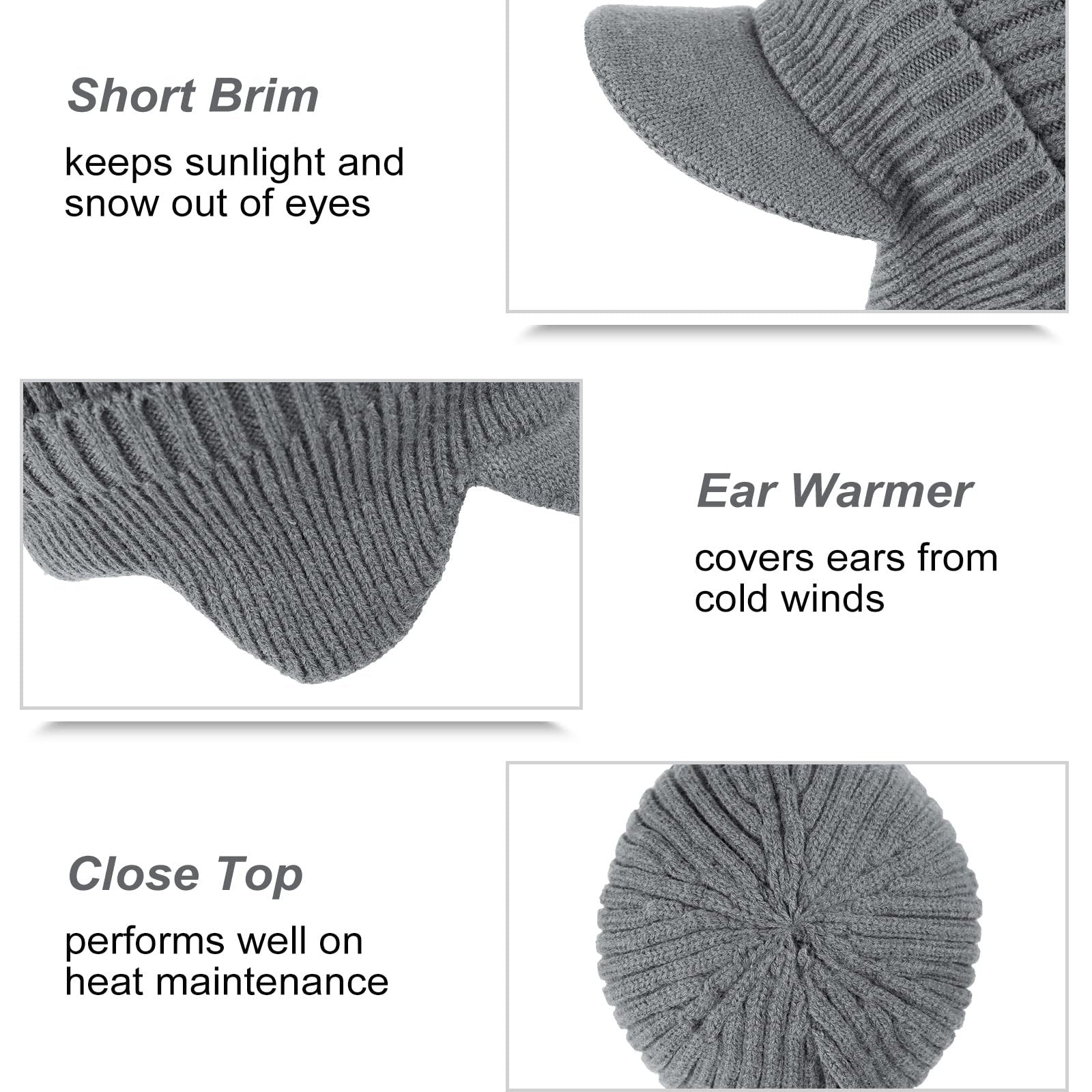 2 in 1 Elastic Warm Ear Protection Knitted Hat