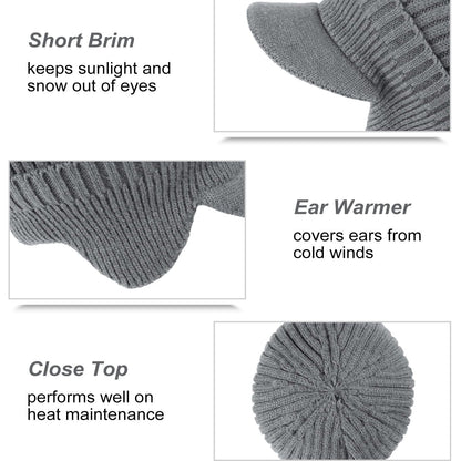 2 in 1 Elastic Warm Ear Protection Knitted Hat