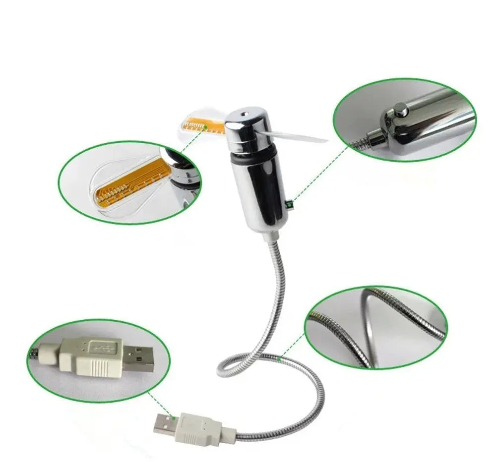 USB Clock Fan with Real Time Clock & Temperature Display Function
