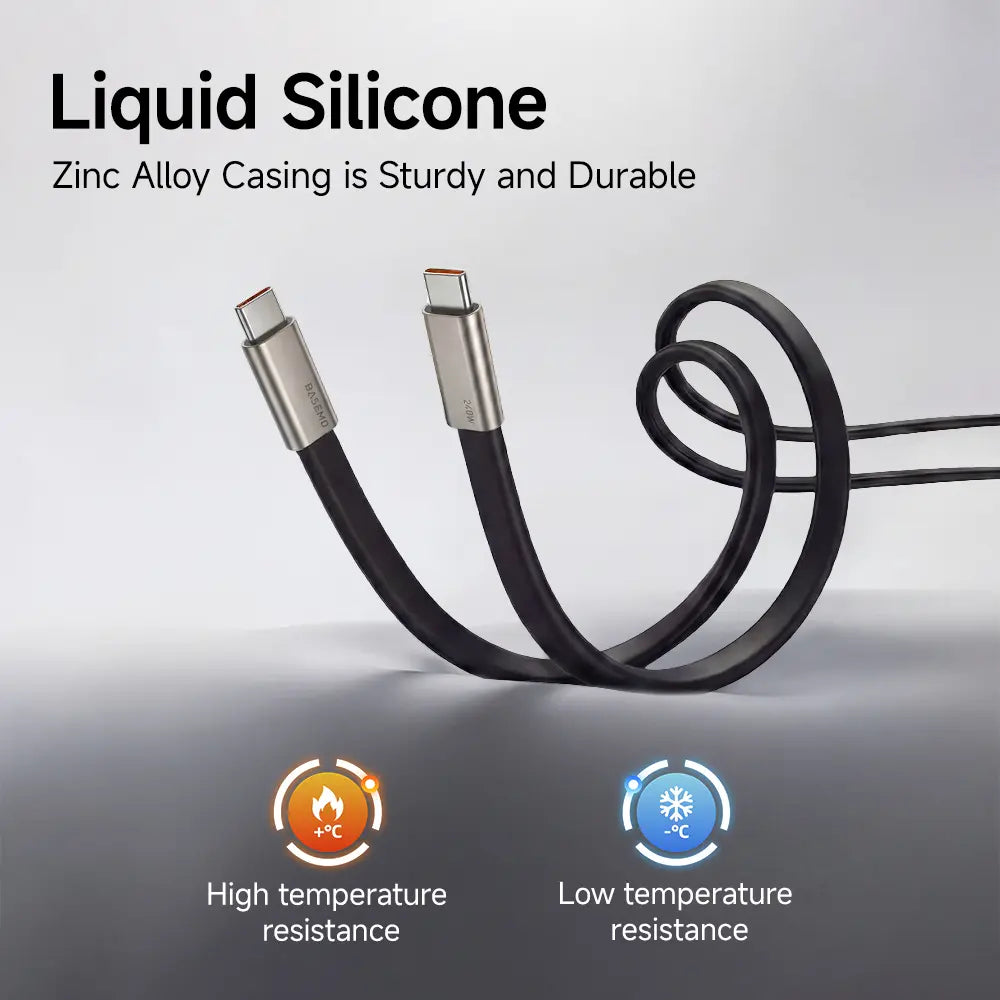 240W PD Fast Charging USB-C Cable with Foldable Phone Stand