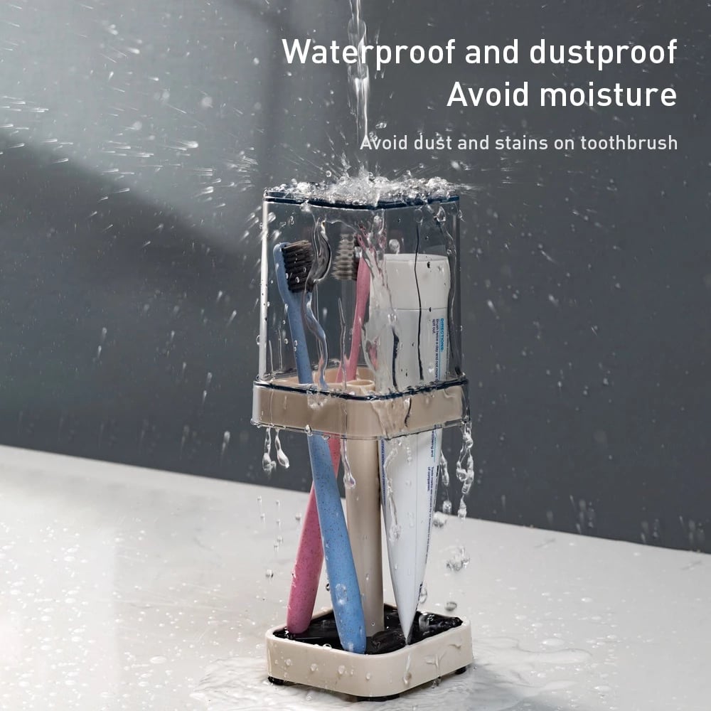 4 in 1 Stylish Toothbrush Holder with Cover