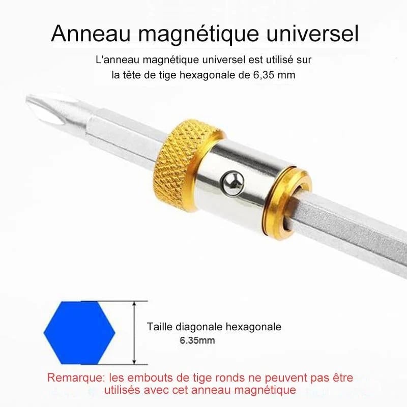MAGNETIC SCREWDRIVER BIT REMOVABLE RING