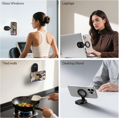 3-in-1 Suction Magnetic Phone Holder, 360° Rotatable