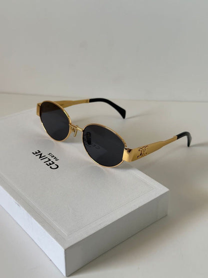Celine Triomphe Gold Metal Glasses