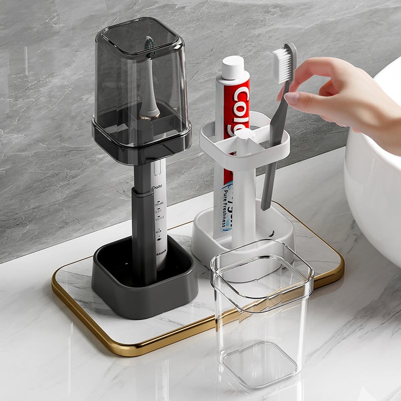4 in 1 Stylish Toothbrush Holder with Cover