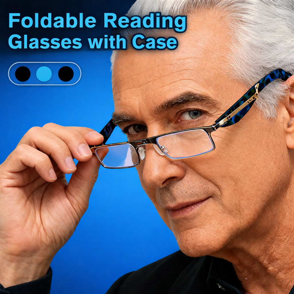 Foldable Anti Blue Light Reading Glasses With Case