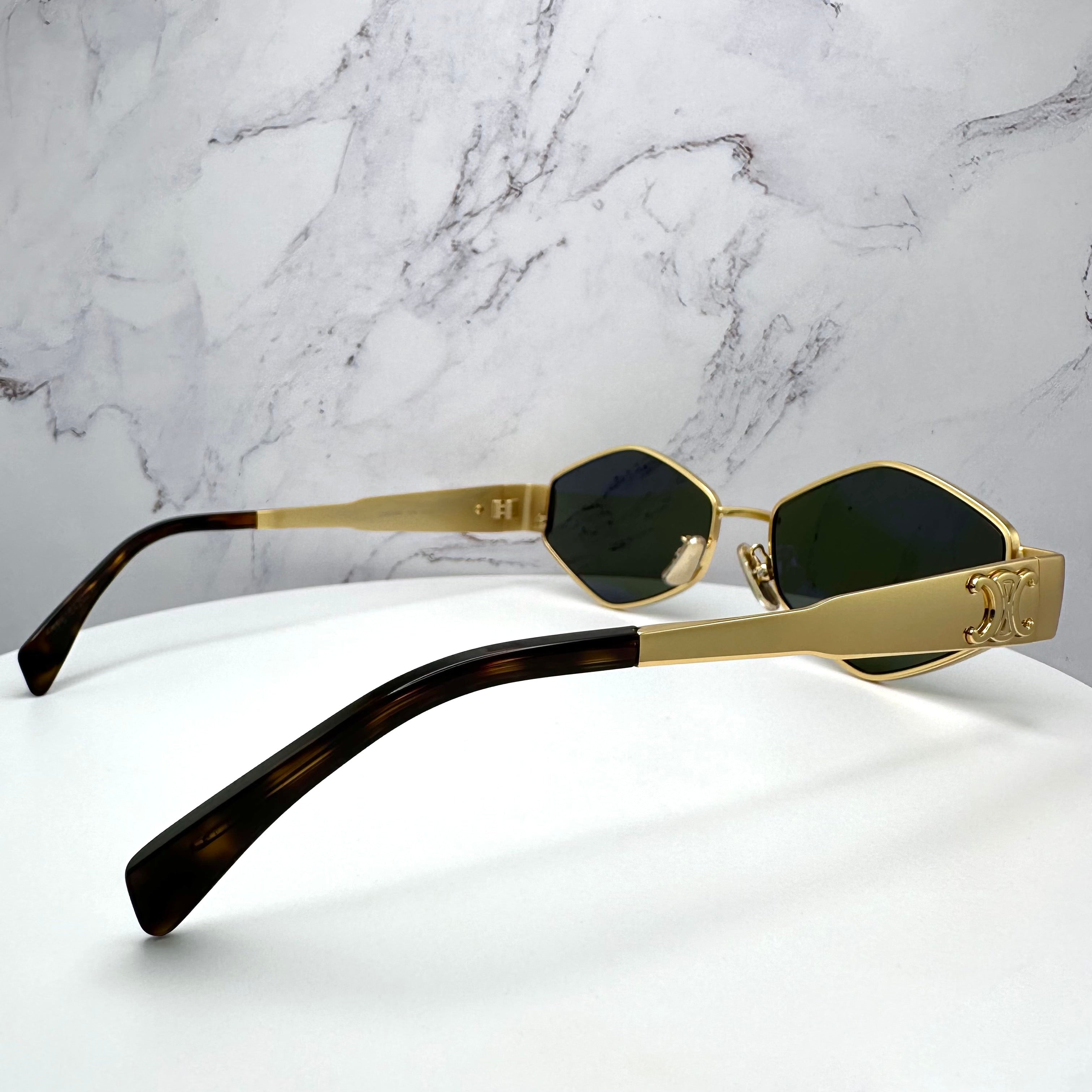 Celine Triomphe Gold Metal Glasses