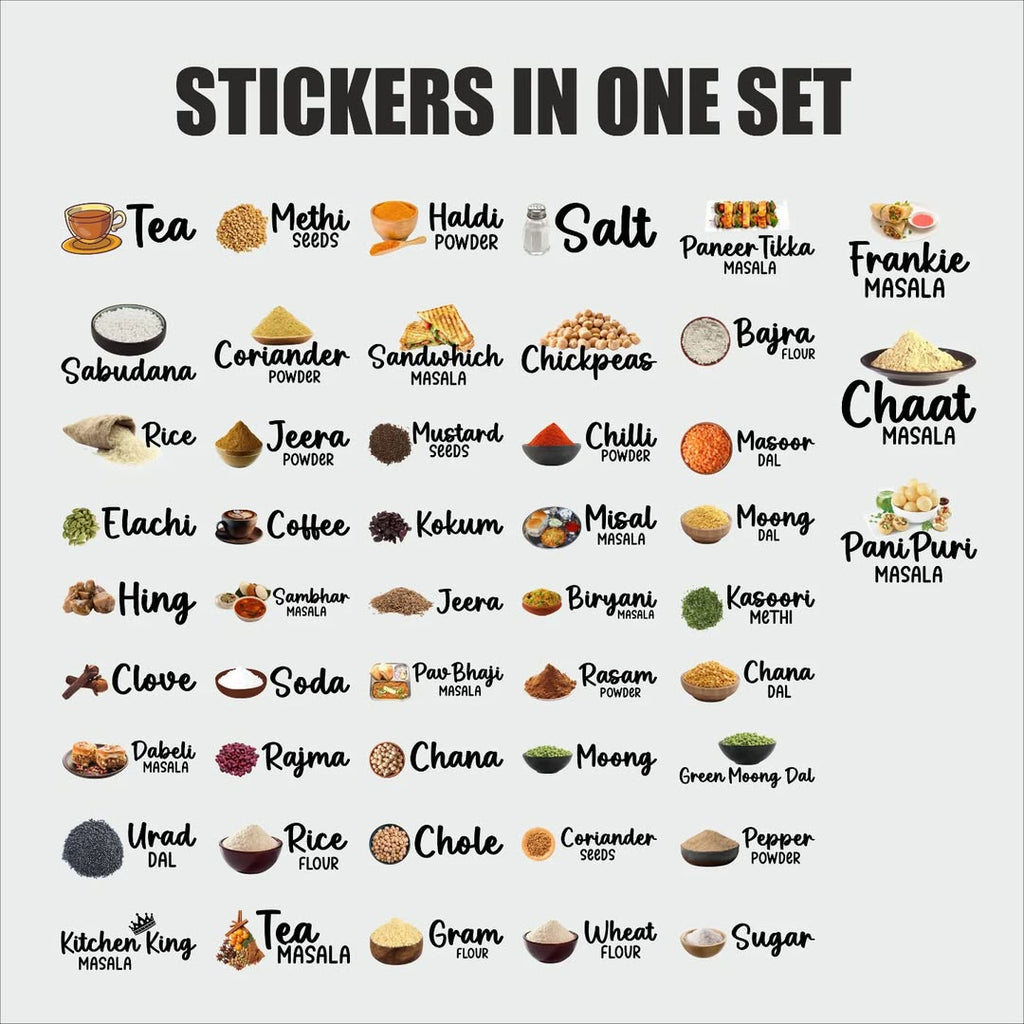 Waterproof Peppy Kitchen Identifiers Stickers