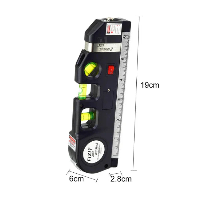 4 in 1 Fixit Laser Level Pro 3 4in1 Multi-Purpose Measuring Tool With 8 Feet Tape