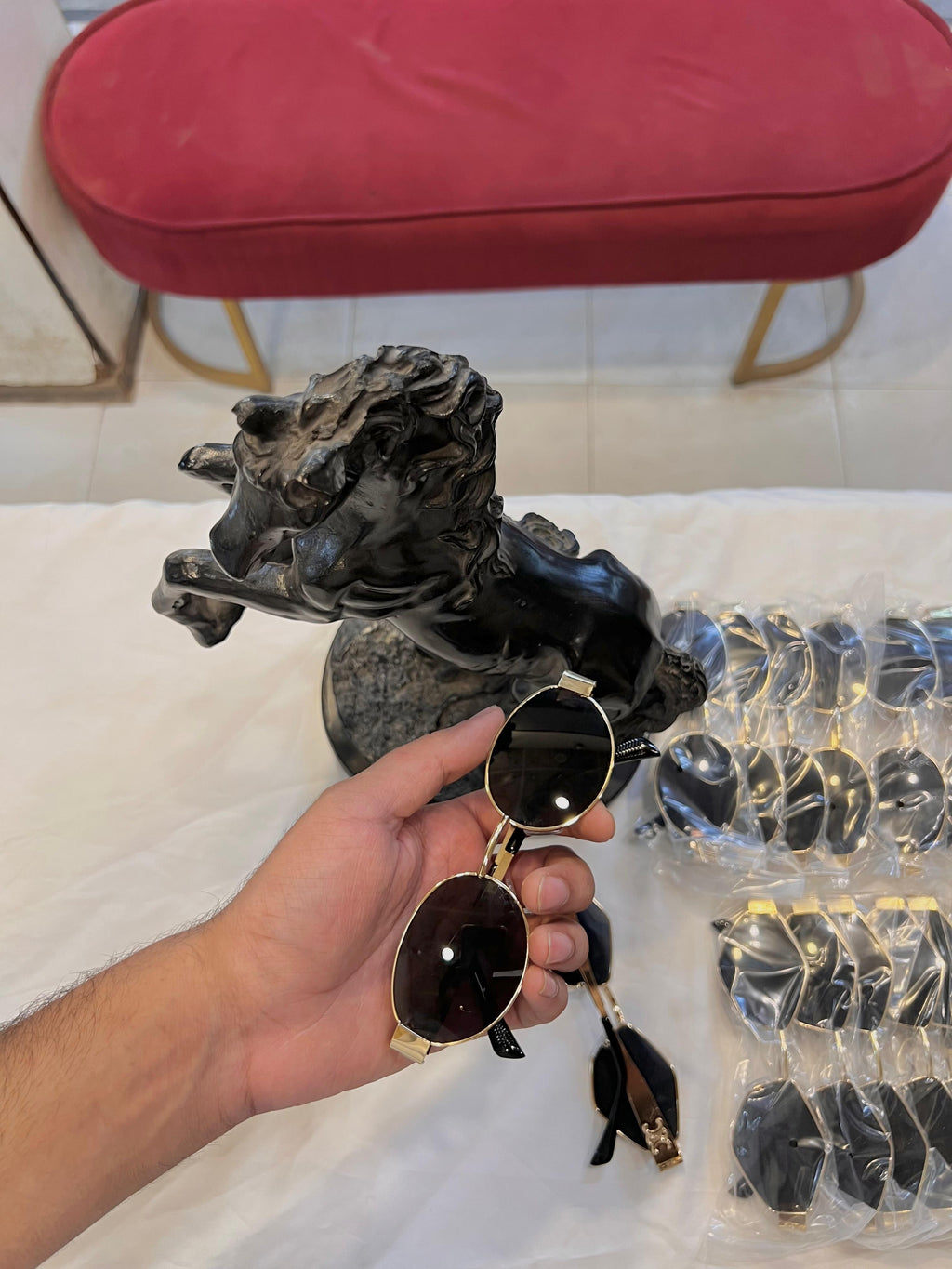 Celine Triomphe Gold Metal Glasses