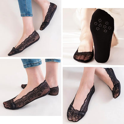 Lace No Show Liner Socks for Women (  Anti Bacterial + Smell Free )