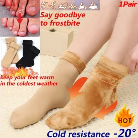 100% Cotton + Anti Smell Velvet Winter Thermal Socks