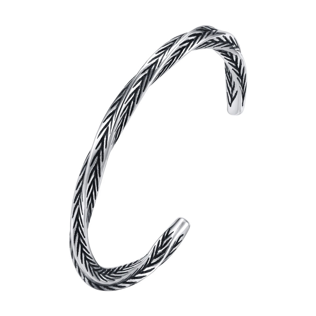 Titanium Twisted Mens Bracelet