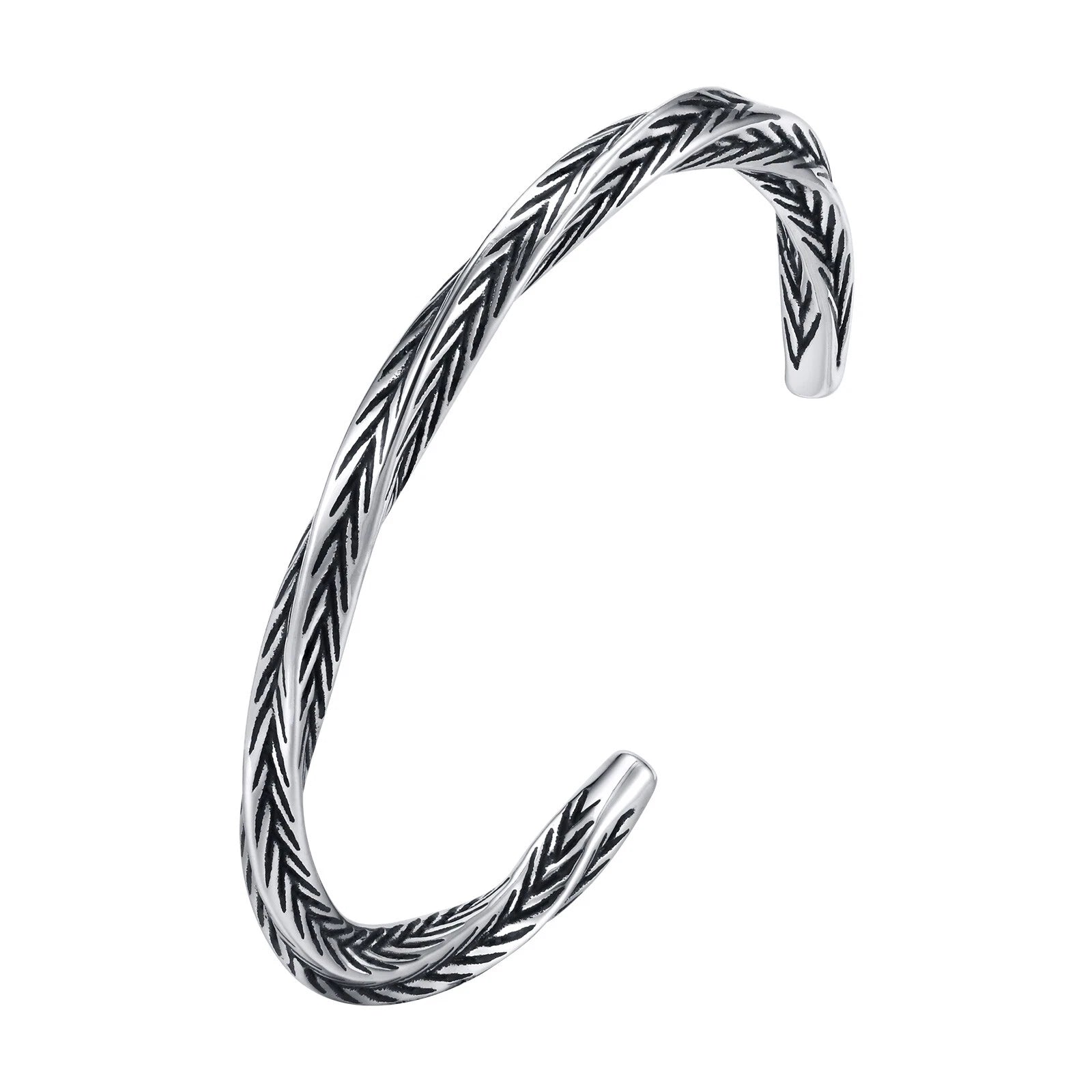 Titanium Twisted Mens Bracelet